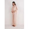 Woman’s The Pure Linen Full Length Drawstring Pants in Linen Fabric(Pink – Blushing Pink)