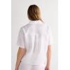 Woman’s The Pure Linen Short Sleeve Shirt in Linen Fabric(White – White)