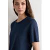 Woman’s The Pure Linen Short Sleeve Top in Linen(Blue – Sailor Blue)