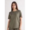 Woman’s The Pure Linen Short Sleeve Top in Linen(Green – Safari Green)