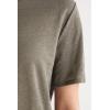 Woman’s The Pure Linen Short Sleeve Top in Linen(Green – Safari Green)