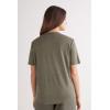 Woman’s The Pure Linen Short Sleeve Top in Linen(Green – Safari Green)
