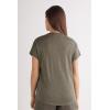 Woman’s The Pure Linen Short Sleeve V-Neck Top in Linen(Green – Safari Green)