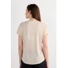 Woman’s The Pure Linen Short Sleeve V-Neck Top in Linen(Natural – Beige Rope)