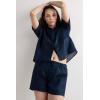 Woman’s The Pure Linen Shorts in Linen Fabric(Blue – Sailor Blue)