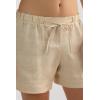 Woman’s The Pure Linen Shorts in Linen Fabric(Natural – Beige Rope)