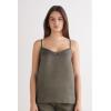 Woman’s The Pure Linen Top in Linen Fabric(Green – Safari Green)