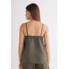 Woman’s The Pure Linen Top in Linen Fabric(Green – Safari Green)