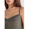 Woman’s The Pure Linen Top in Linen Fabric(Green – Safari Green)