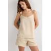 Woman’s The Pure Linen Top in Linen Fabric(Natural – Beige Rope)