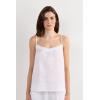 Woman’s The Pure Linen Top in Linen Fabric(White – White)