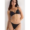 Woman’s Thong with Ultralight Microfiber Straps(Black – Black)