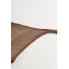 Woman’s Thong with Ultralight Microfiber Straps(Natural – Caramel Dark Beige)