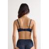 Woman’s Tiziana Wireless Plunge Triangle Bra in Silk and Lace(Blue – Intense Blue)