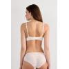 Woman’s Tiziana Wireless Plunge Triangle Bra in Silk and Lace(Ivory – Talc White)