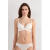 Woman’s Tiziana Wireless Plunge Triangle Bra in Silk and Lace(Ivory – Talc White)