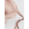 Woman’s Tiziana Wireless Plunge Triangle Bra in Silk and Lace(Natural – Satin Pink)