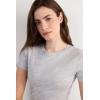 Woman’s Ultrafresh Cotton Short Sleeve Top(Grey – Light Grey Melange)