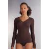 Woman’s Ultralight Cashmere Lace Long Sleeve Shirt(Brown – Brown)