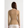 Woman’s Ultralight Cashmere Lace Long Sleeve Shirt(Brown – Toffee Brown)