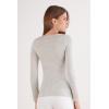 Woman’s Ultralight Cashmere Lace Long Sleeve Shirt(Grey – Light Grey Blend)