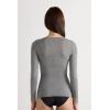 Woman’s Ultralight Cashmere Lace Long Sleeve Shirt(Grey – Medium Grey Mel)