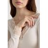 Woman’s Ultralight Cashmere Lace Long Sleeve Shirt(Ivory – Natural Vanilla)