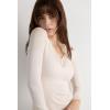 Woman’s Ultralight Cashmere Lace Long Sleeve Shirt(Ivory – Natural Vanilla)