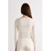 Woman’s Ultralight Cashmere Lace Long Sleeve Shirt(Ivory – Natural Vanilla)
