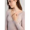 Woman’s Ultralight Cashmere Lace Long Sleeve Shirt(Natural – Shell Beige Mélange)