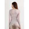 Woman’s Ultralight Cashmere Lace Long Sleeve Shirt(Natural – Shell Beige Mélange)