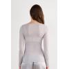 Woman’s Ultralight Cashmere Lace Long Sleeve Shirt(Pale Grey – Ice Grey)