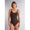 Woman’s Ultralight Cotton Tank Bodysuit(Brown – Mocha Brown)