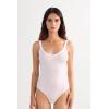 Woman’s Ultralight Cotton Tank Bodysuit(White – White)