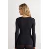 Woman’s V-Neck top in Modal Ultralight with Cashmere(Black – Black)