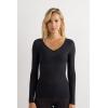 Woman’s V-Neck top in Modal Ultralight with Cashmere(Black – Black)