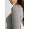 Woman’s V-Neck top in Modal Ultralight with Cashmere(Grey – Medium Grey Mel)