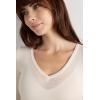 Woman’s V-Neck top in Modal Ultralight with Cashmere(Ivory – Natural Vanilla)