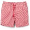 Man’s Red Stripe Print Swim Trunks(Red – Stampa Riga Bianco Rosso)