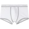 Man’s Superior Cotton Boxers with Logo(White – Bianco/Grigio Melange)