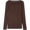 Woman’s Boat Neck Modal Cashmere Ultralight Top(Brown – Brown)
