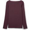 Woman’s Boat Neck Modal Cashmere Ultralight Top(Burgundy – Dark Burgundy)