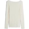 Woman’s Boat Neck Modal Cashmere Ultralight Top(Ivory – Natural Vanilla)