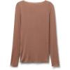 Woman’s Boat Neck Modal Cashmere Ultralight Top(Natural – Caramel Dark Beige)