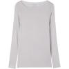 Woman’s Boat Neck Modal Cashmere Ultralight Top(Pale Grey – Ice Grey)