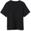Woman’s Boxy Fit Short Sleeve Top in Cotton(Black – Black)