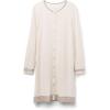 Woman’s Button-Front Lace Detail Nightdress(Natural – Beige Melange)