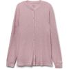 Woman’s Chic Comfort Long Sleeve Modal Button-Up Top(Dark Pink – Rosa Scuro Melange)