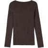 Woman’s Crewneck Top in Modal Light with Cashmere Lamé(Brown – Marrone Scuro Lame’)