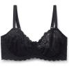 Woman’s Daniela Lace Balconette Bra(Black – Black)